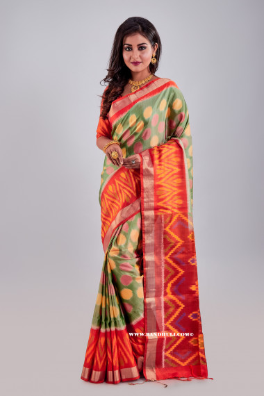 Pista Green Mulberry Silk Saree